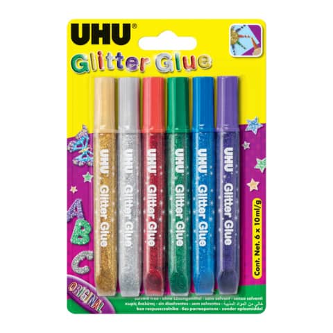 Colla Glitter Uhu Original colori assortiti 6x10 ml - 39017